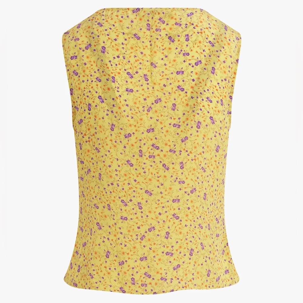 NWT Favorite Daughter The Gwen Top Tie Front Sleeveless Silk Blouse - Picture 9 of 16